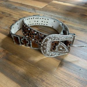 Nocona Animal Print Crystal Belt